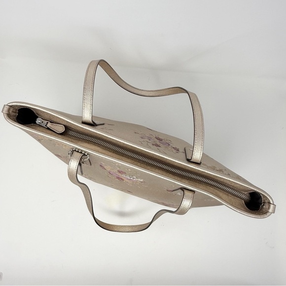 Coach Floral Metallic Tote Bag – Gold Leather Style No. N3S- F38829 - Picture 4 of 15